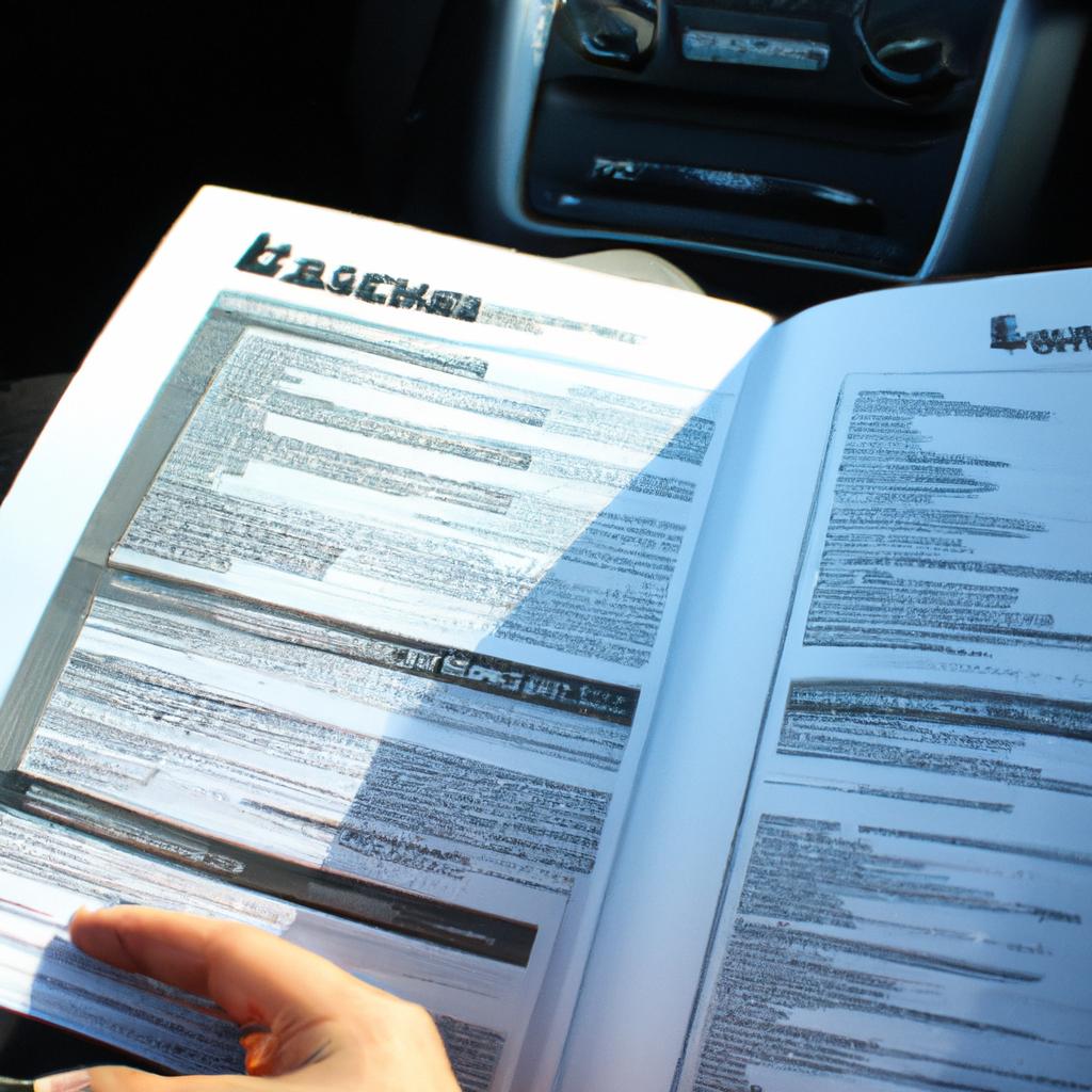 Person reading auto leasing guide