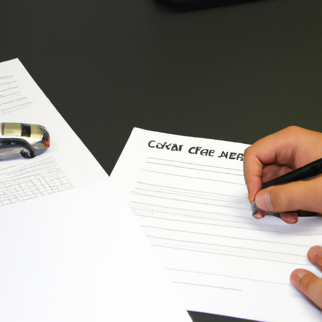 Person signing auto loan documents
