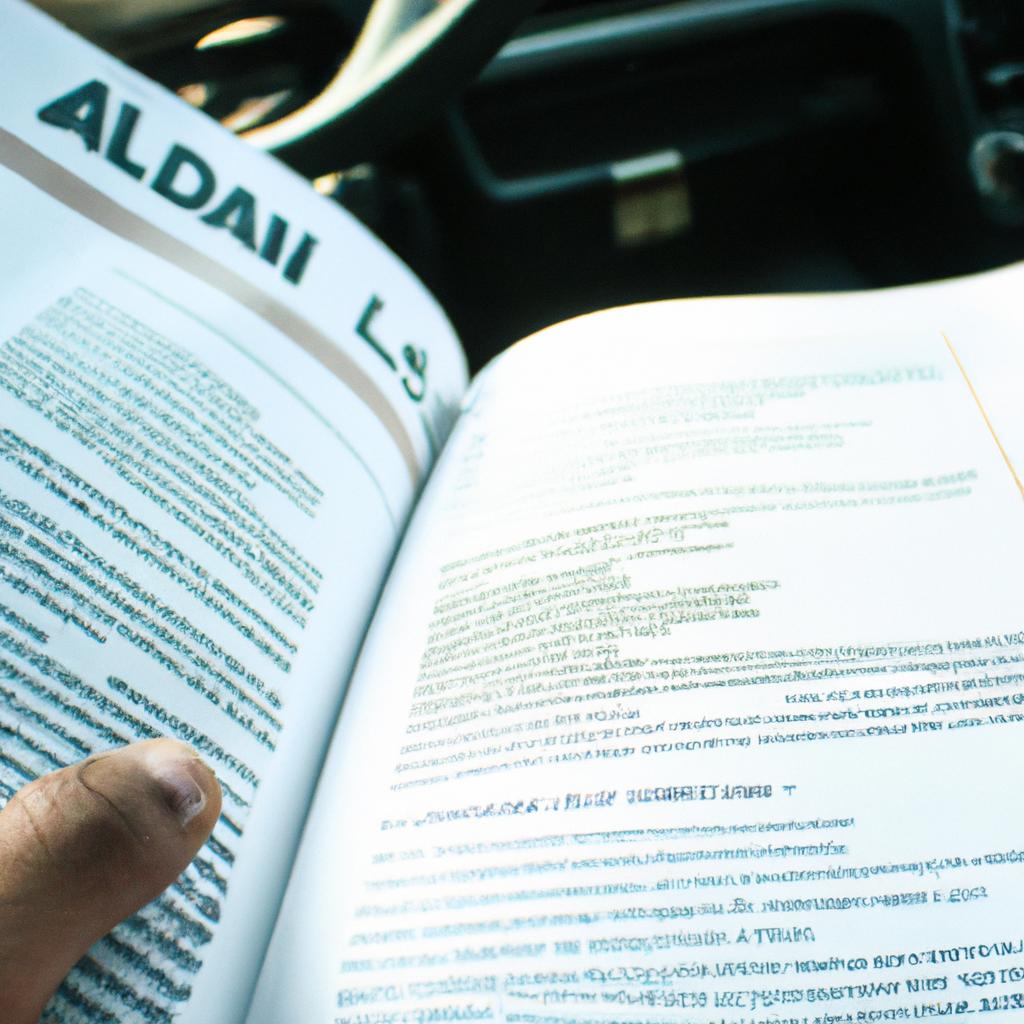 Person reading auto loan guide