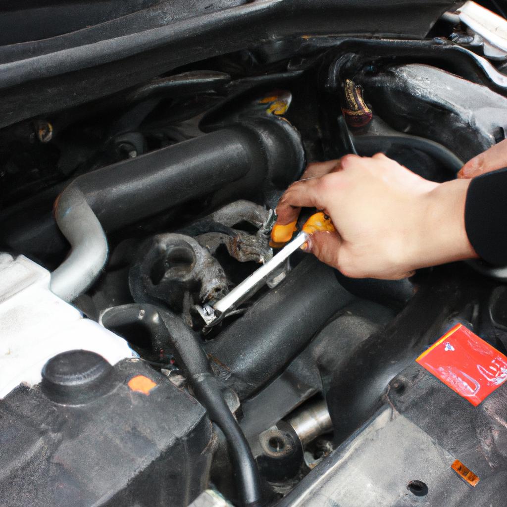 Person performing vehicle maintenance tasks